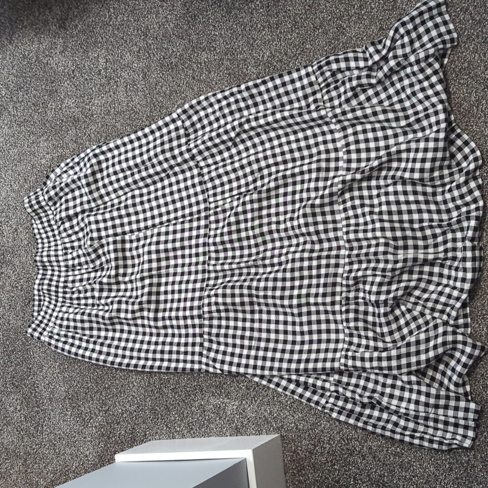 Amazon Essentials Black and White Gingham Tiered Maxi Skirt